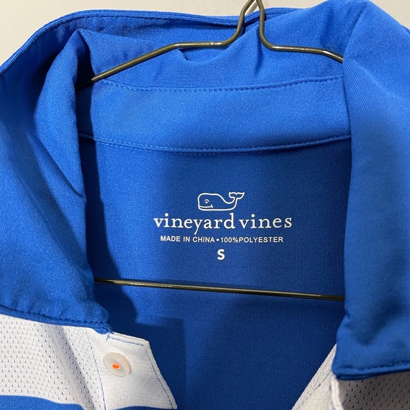 Vineyard Vines Small Golf Polo Blue Striped - Picture 3 of 5